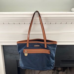 Michael Kors navy blue weather proof shoulder purse